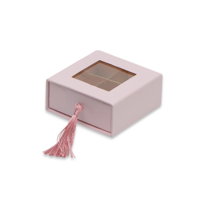 SCATOLA 8X8X4CM TELATA ROSA DEGUSTAZIONE